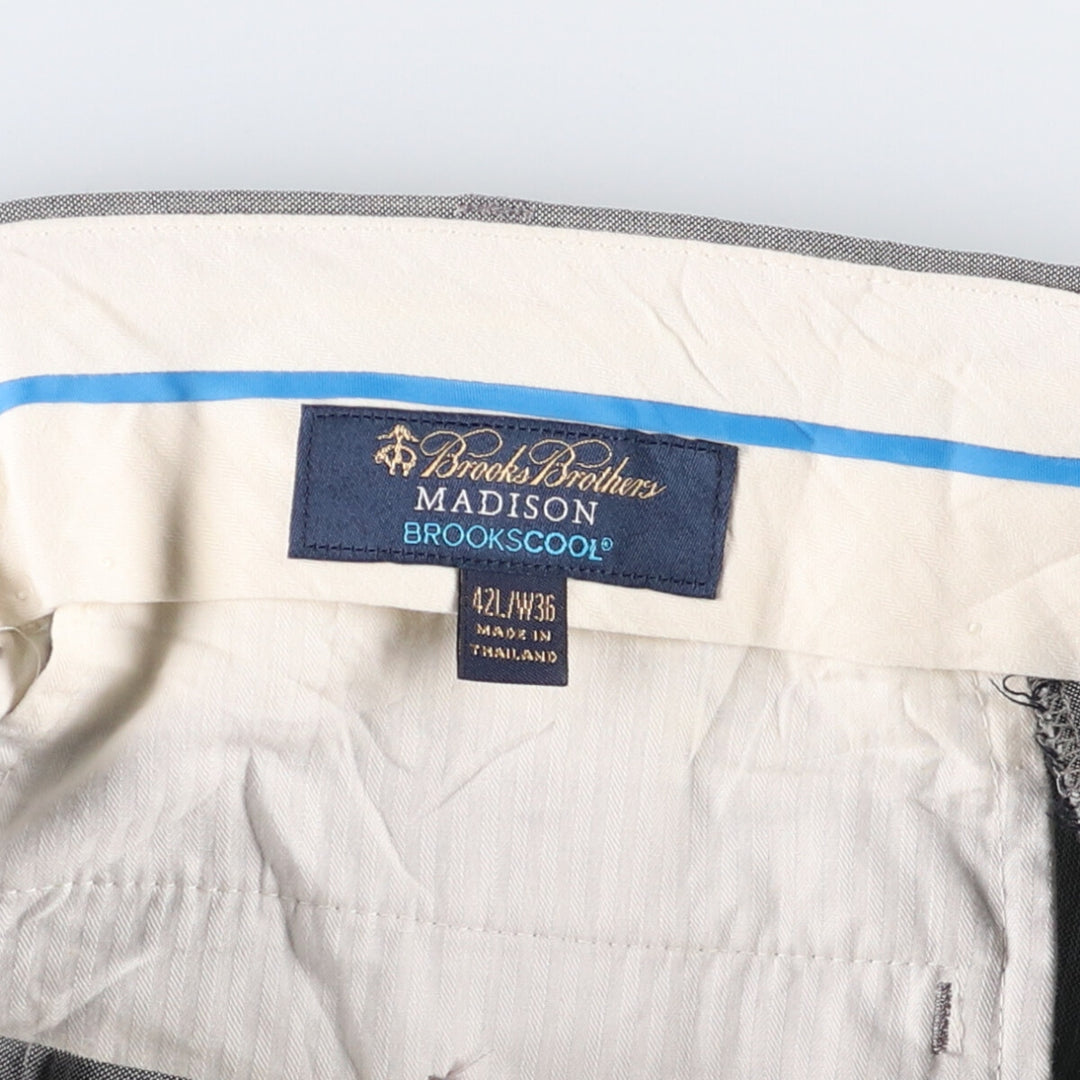 Brooks Brothers MADISON BROOKSCOOL Wool Pants, Men's Slacks, Size W33 wool gray type Vintage Second Hand