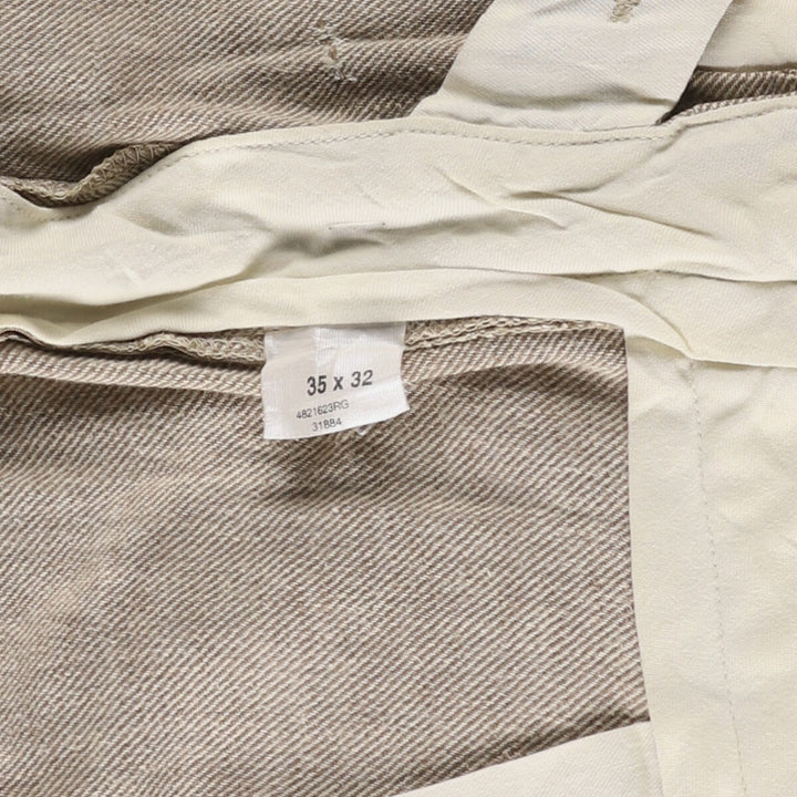 Ralph Lauren POLO by Ralph Lauren two-pleat linen pants, men's size W33. linen Beige type Vintage Second Hand