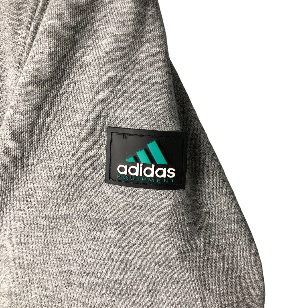 90s-00'S Adidas sweatshirt pullover hoodie, men's size XL cotton gray type Vintage Second Hand