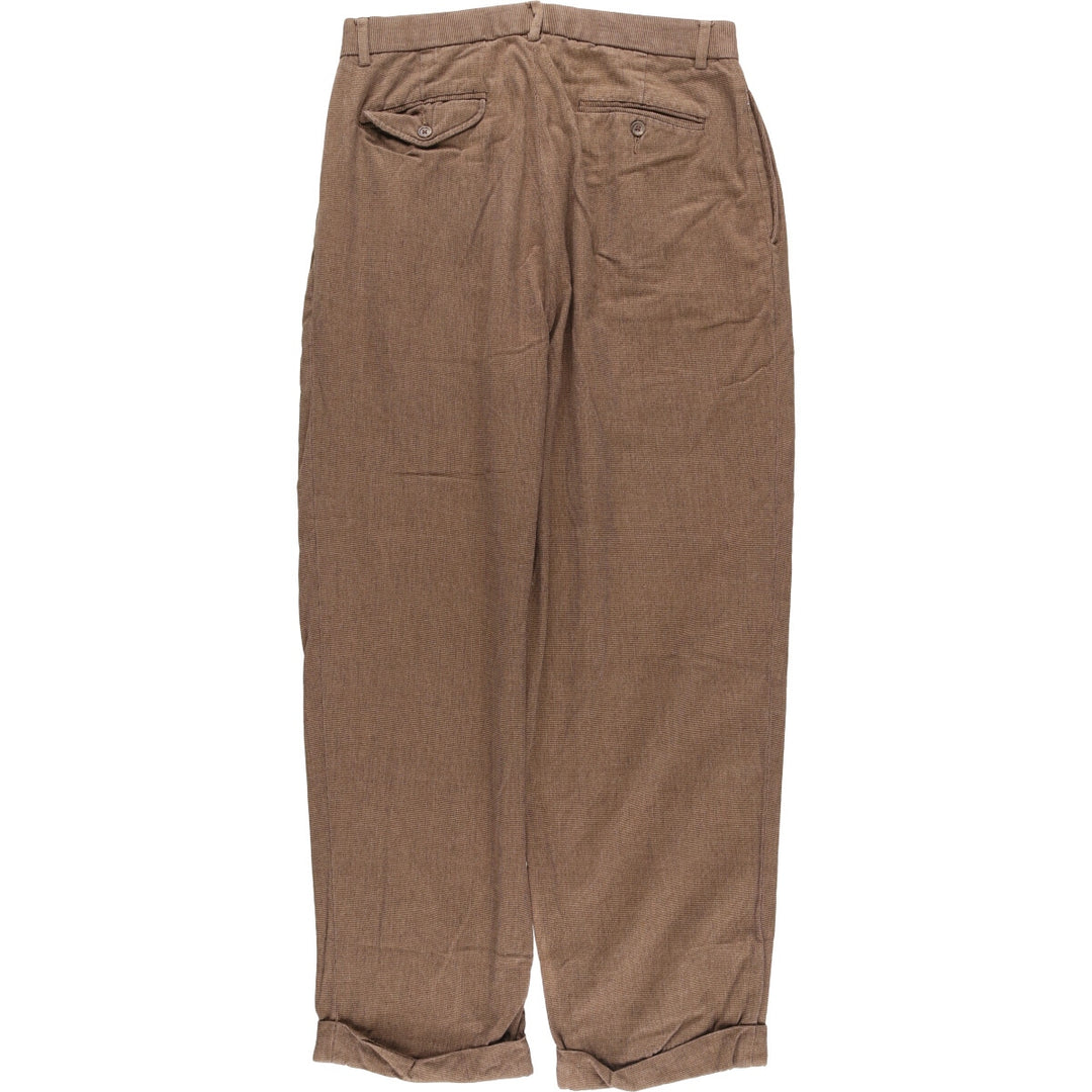 Ralph Lauren POLO by Ralph Lauren Men's Two-Pleated Cotton Slacks, Size W30 cotton brown type Vintage Second Hand