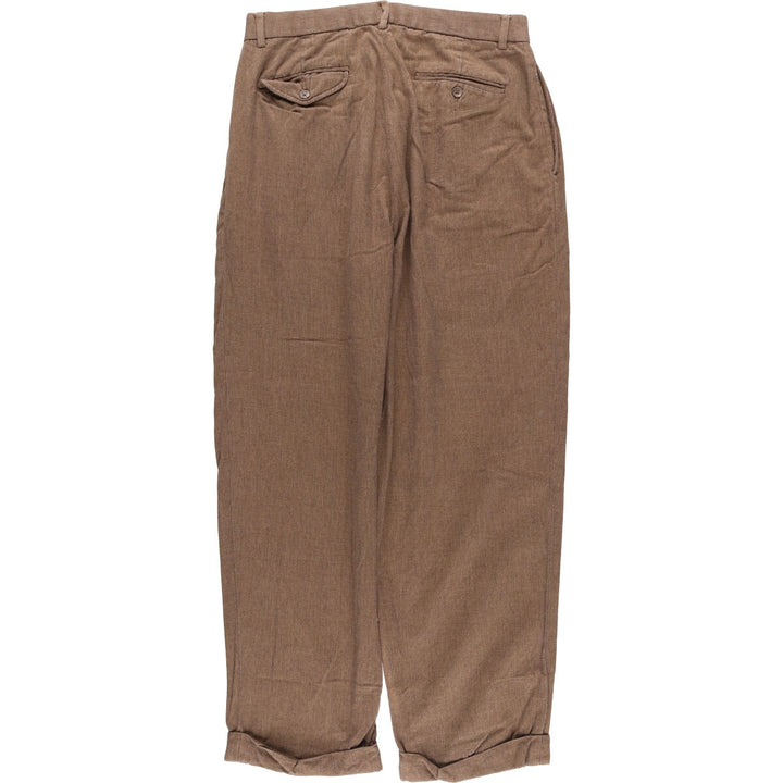 Ralph Lauren POLO by Ralph Lauren Men's Two-Pleated Cotton Slacks, Size W30 cotton brown type Vintage Second Hand