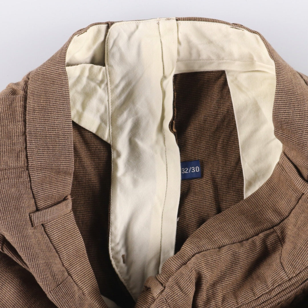 Ralph Lauren POLO by Ralph Lauren Men's Two-Pleated Cotton Slacks, Size W30 cotton brown type Vintage Second Hand