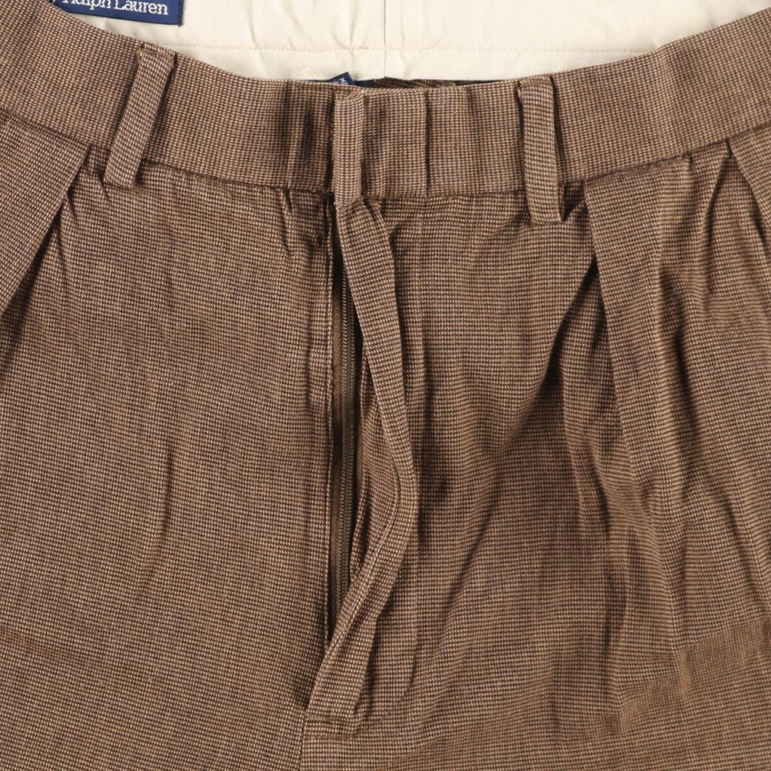 Ralph Lauren POLO by Ralph Lauren Men's Two-Pleated Cotton Slacks, Size W30 cotton brown type Vintage Second Hand