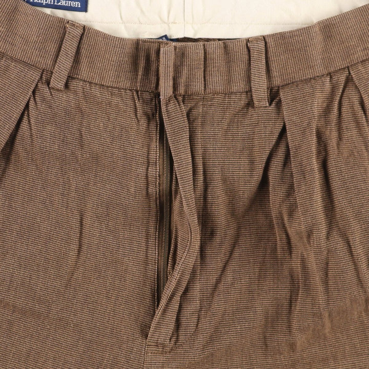Ralph Lauren POLO by Ralph Lauren Men's Two-Pleated Cotton Slacks, Size W30 cotton brown type Vintage Second Hand