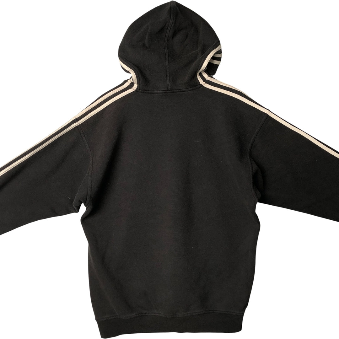 2000'S Adidas high-neck sweatshirt pullover hoodie, men's size M cotton black type Vintage Second Hand