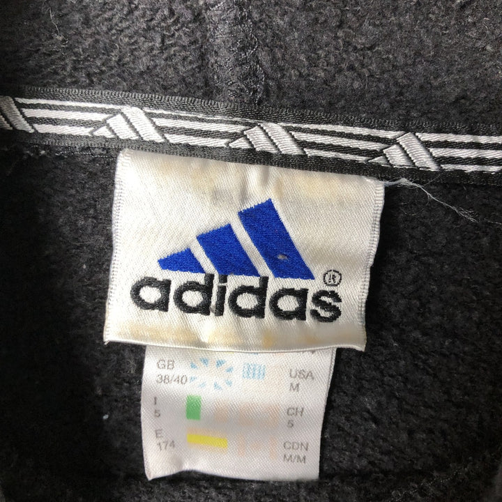 2000'S Adidas high-neck sweatshirt pullover hoodie, men's size M cotton black type Vintage Second Hand