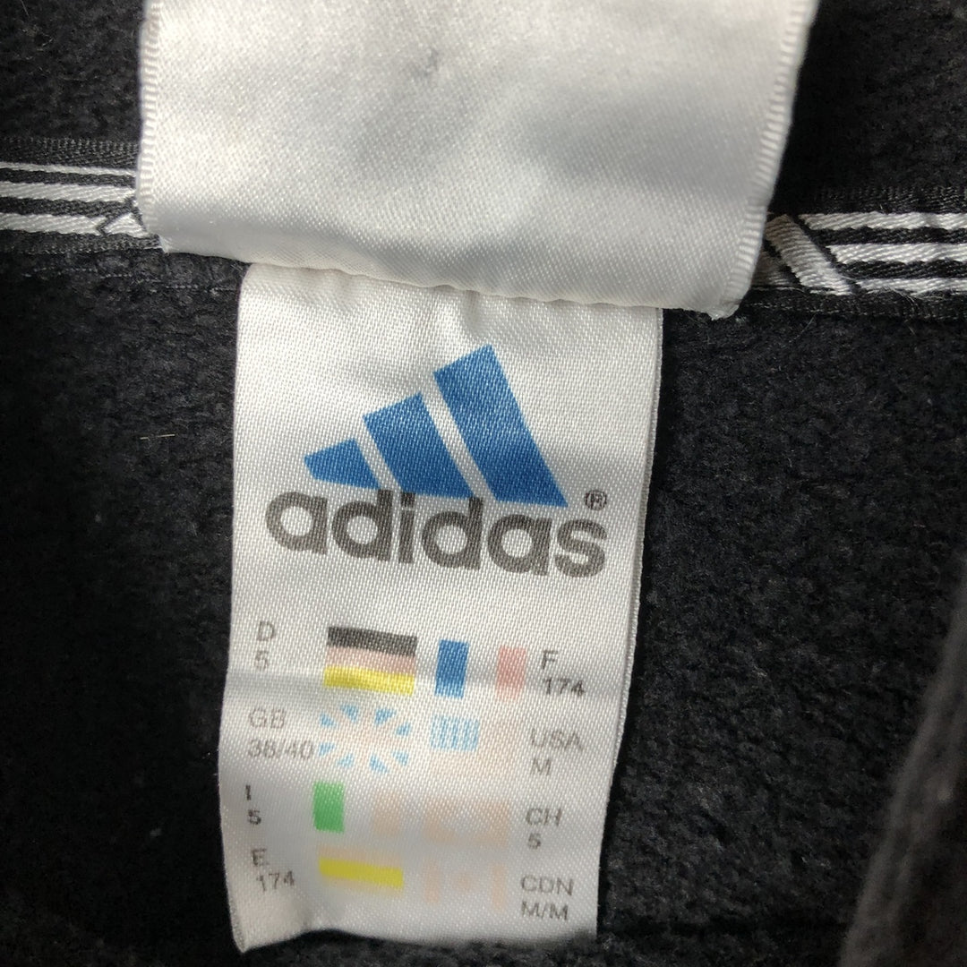 2000'S Adidas high-neck sweatshirt pullover hoodie, men's size M cotton black type Vintage Second Hand