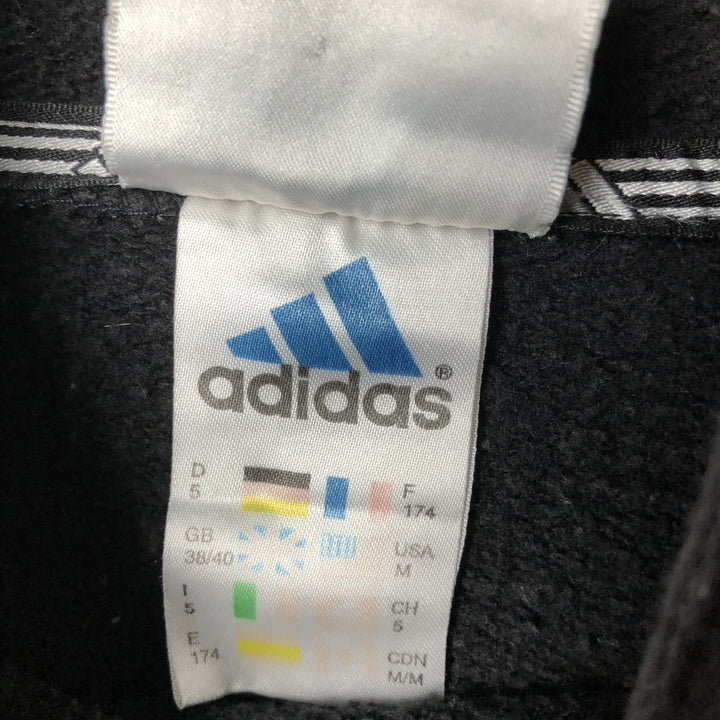 2000'S Adidas high-neck sweatshirt pullover hoodie, men's size M cotton black type Vintage Second Hand