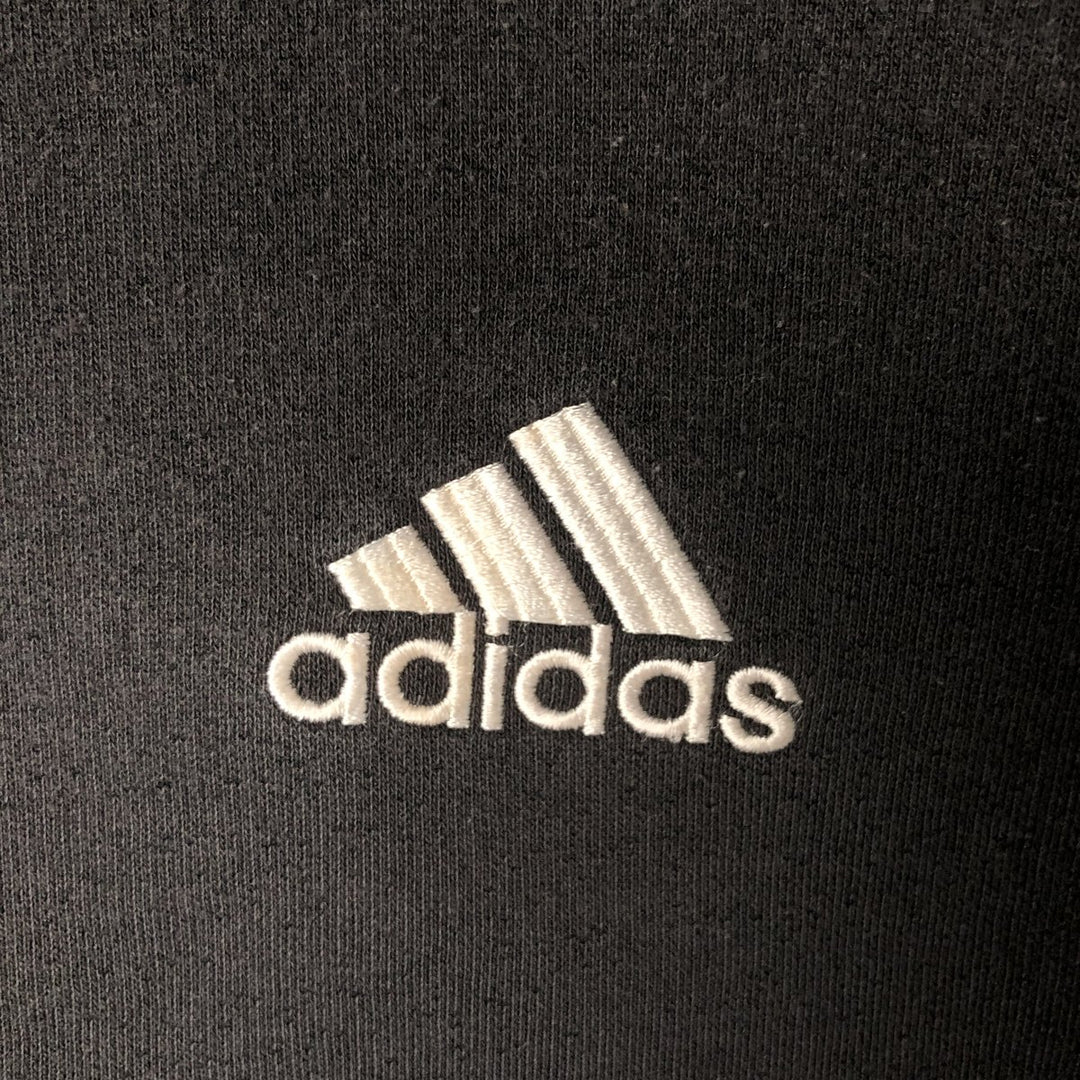 2000'S Adidas high-neck sweatshirt pullover hoodie, men's size M cotton black type Vintage Second Hand