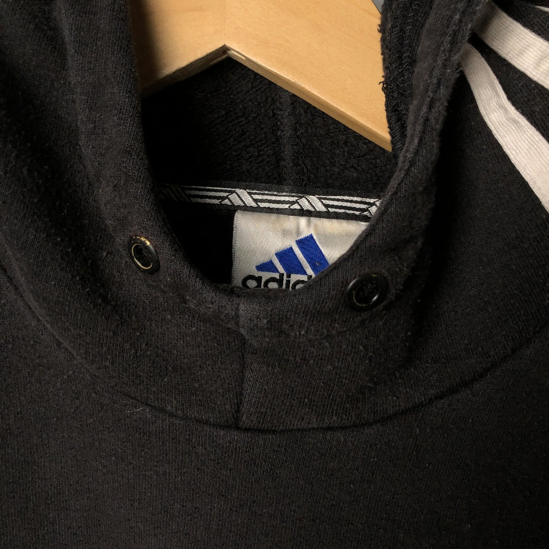 2000'S Adidas high-neck sweatshirt pullover hoodie, men's size M cotton black type Vintage Second Hand