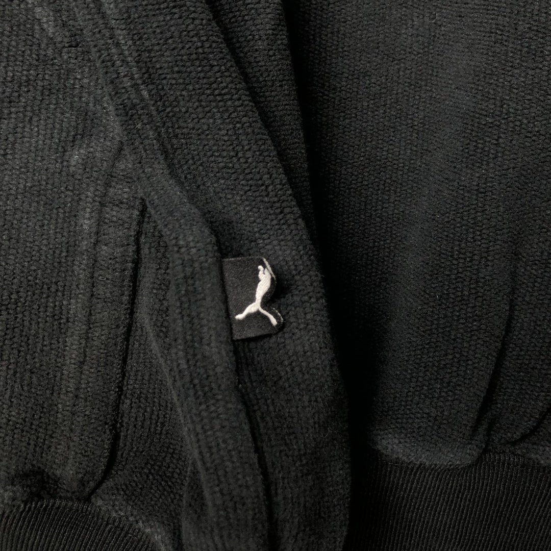 2000'S PUMA Sweatshirt Pullover Hoodie, Made in the UK, Men's Size Small cotton black type Vintage Second Hand