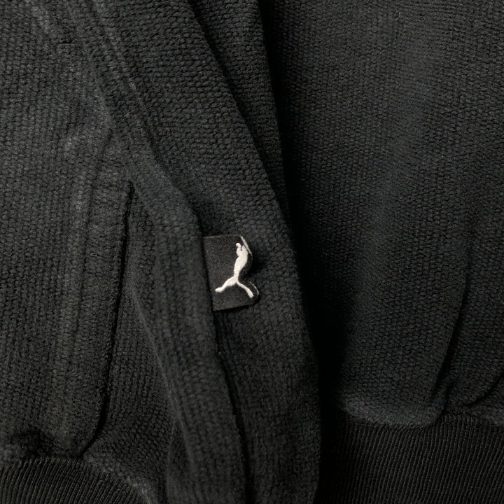 2000'S PUMA Sweatshirt Pullover Hoodie, Made in the UK, Men's Size Small cotton black type Vintage Second Hand