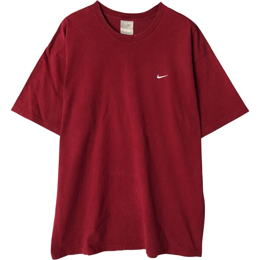 00'S Nike One Point Logo T-shirt Men's XL cotton red type reddish brown Vintage Second Hand