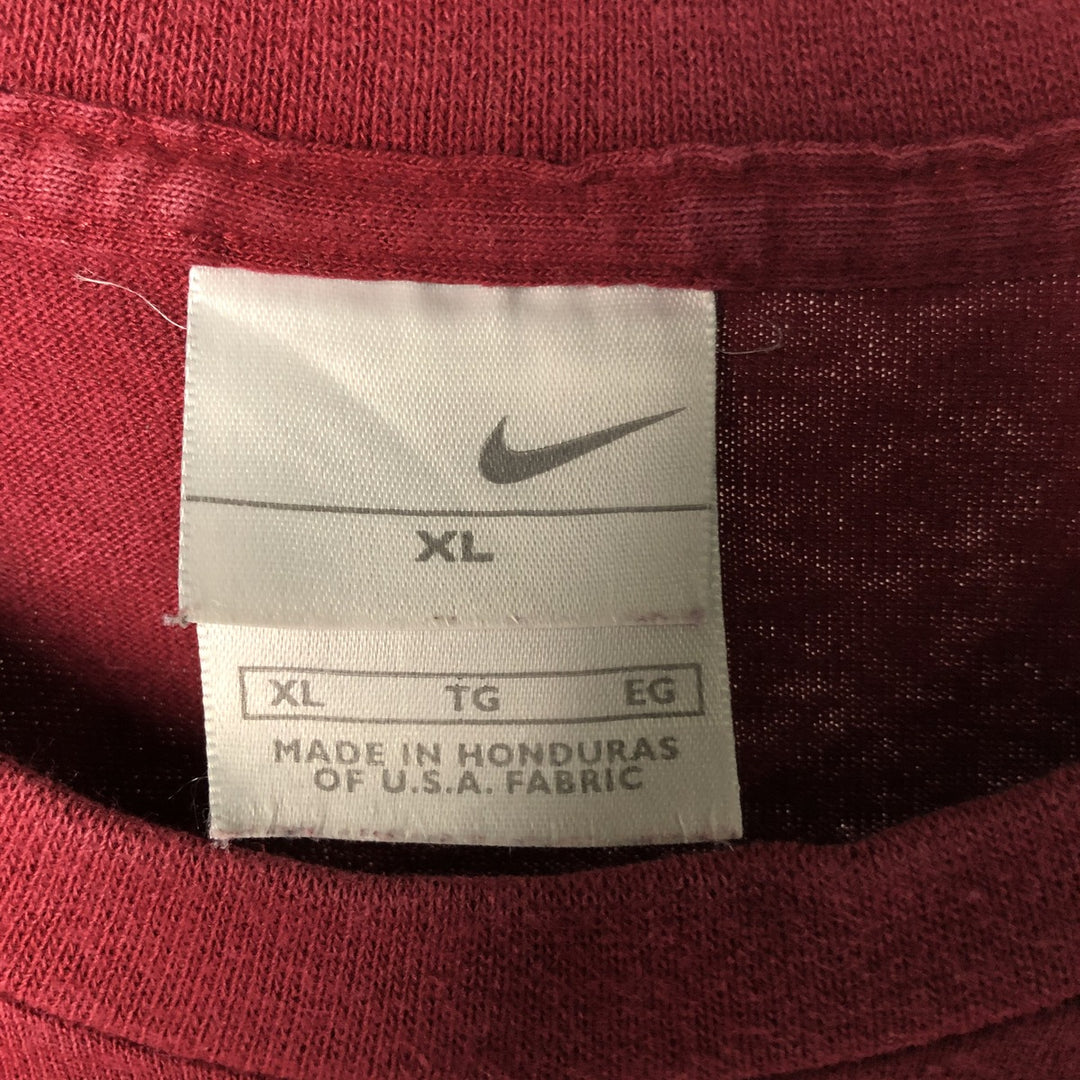 00'S Nike One Point Logo T-shirt Men's XL cotton red type reddish brown Vintage Second Hand