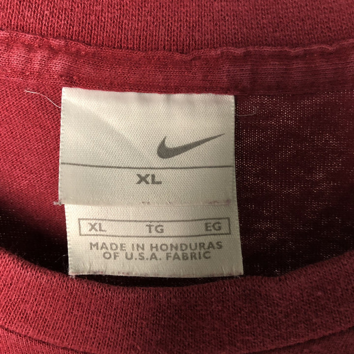 00'S Nike One Point Logo T-shirt Men's XL cotton red type reddish brown Vintage Second Hand