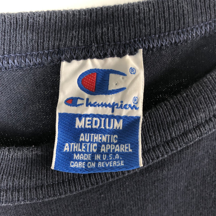 Vintage 90'S Champion college t-shirt, made in the USA, size M, men's cotton navy blue type Vintage Second Hand