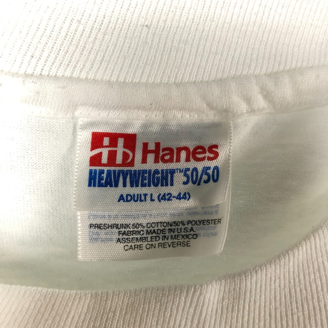 90'S Hanes HEAVYWEIGHT 50 cotton white type Vintage Second Hand