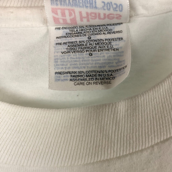 90'S Hanes HEAVYWEIGHT 50 cotton white type Vintage Second Hand