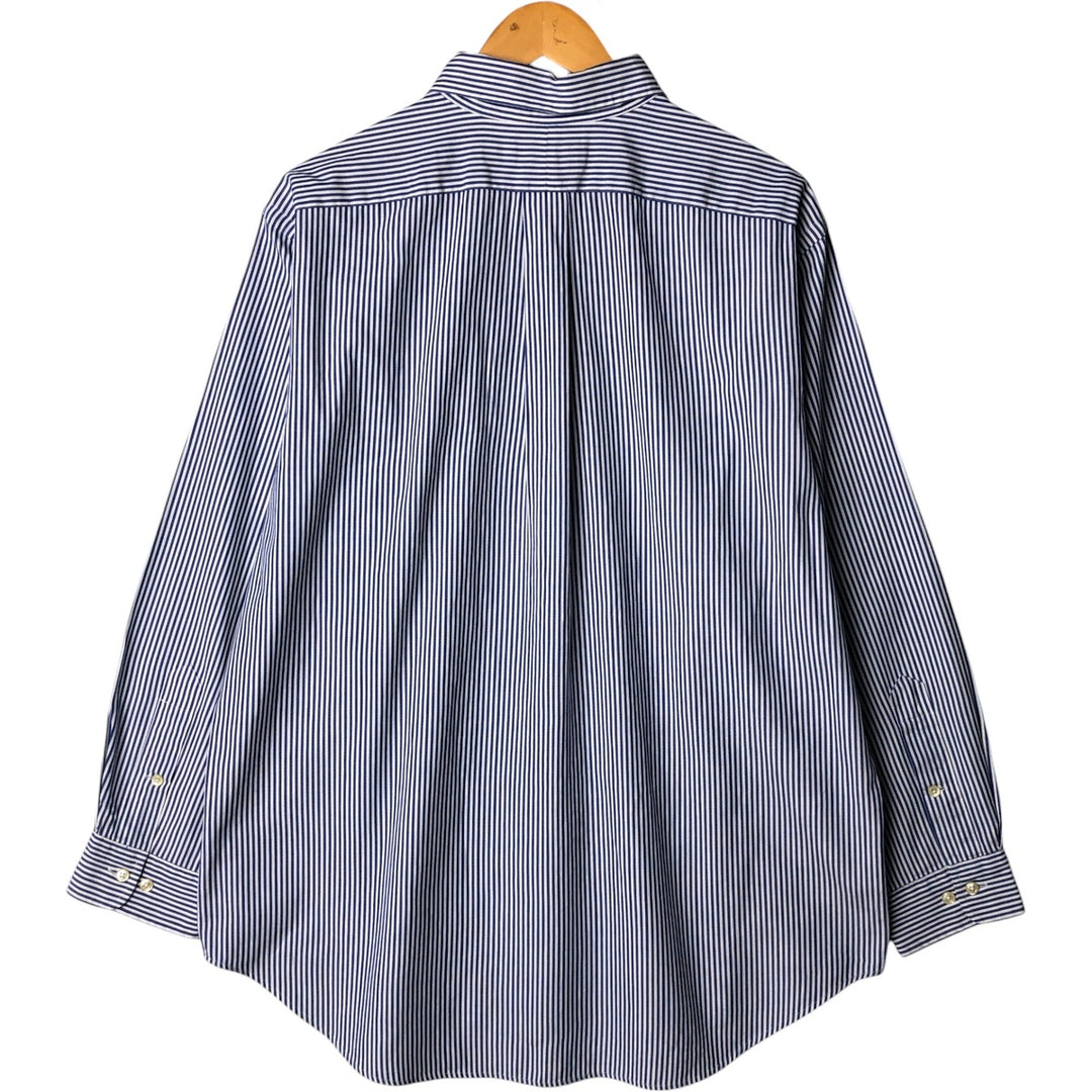 Ralph Lauren Classic Fit Long Sleeve Button Down Striped Shirt, Men's Size L cotton white type Vintage Second Hand