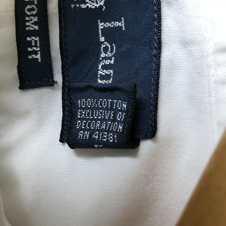 Ralph Lauren CUSTOM FIT long sleeve button down shirt, men's size M cotton white type Vintage Second Hand