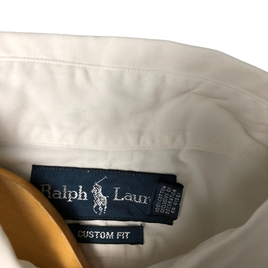 Ralph Lauren CUSTOM FIT long sleeve button down shirt, men's size M cotton white type Vintage Second Hand