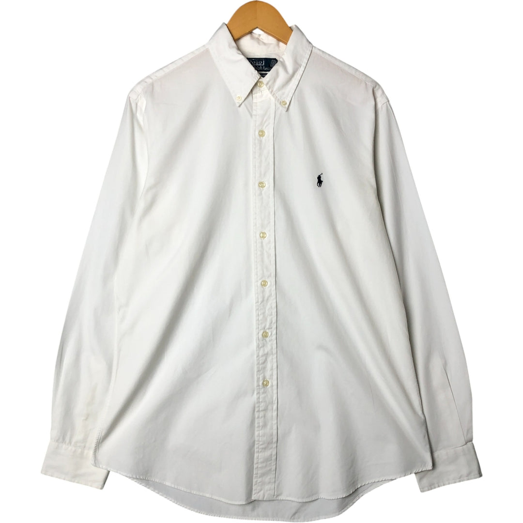 Ralph Lauren POLO by Ralph Lauren CUSTOM FIT long-sleeved button-down shirt, men's size L cotton white type Vintage Second Hand