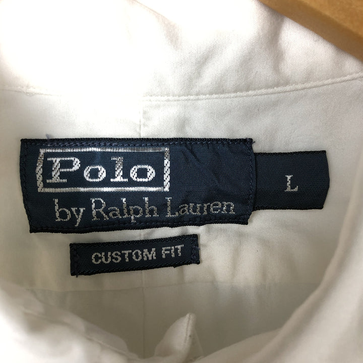Ralph Lauren POLO by Ralph Lauren CUSTOM FIT long-sleeved button-down shirt, men's size L cotton white type Vintage Second Hand