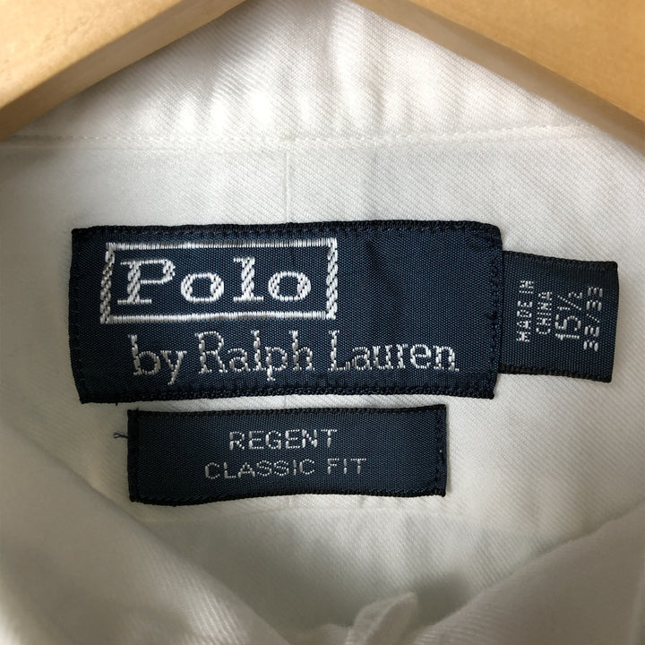 Ralph Lauren POLO by Ralph Lauren REGENT CLASSIC FIT long-sleeved button-down shirt, men's size L cotton white type Vintage Second Hand