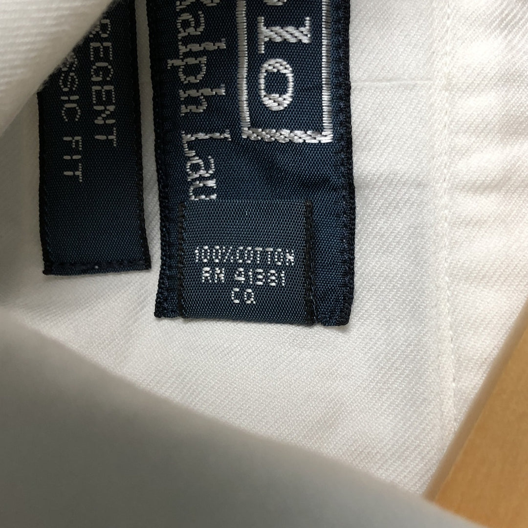 Ralph Lauren POLO by Ralph Lauren REGENT CLASSIC FIT long-sleeved button-down shirt, men's size L cotton white type Vintage Second Hand