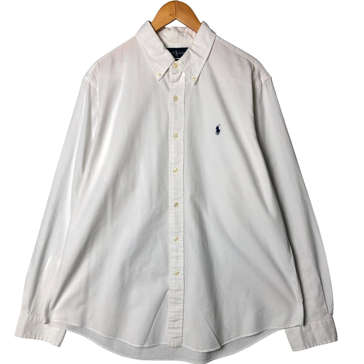 Ralph Lauren CUSTOM FIT long sleeve button down shirt, men's XL size cotton white type Vintage Second Hand