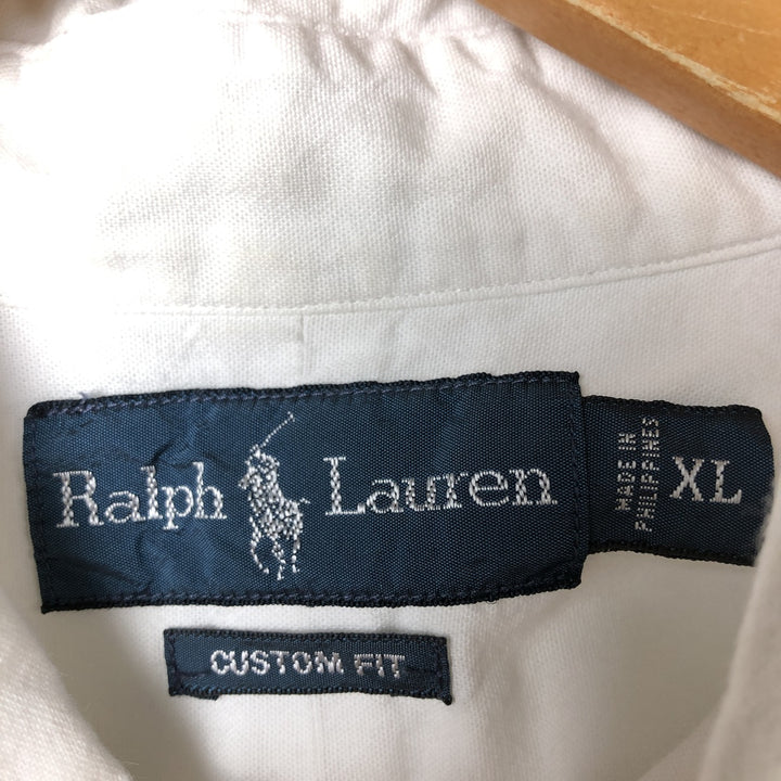 Ralph Lauren CUSTOM FIT long sleeve button down shirt, men's XL size cotton white type Vintage Second Hand