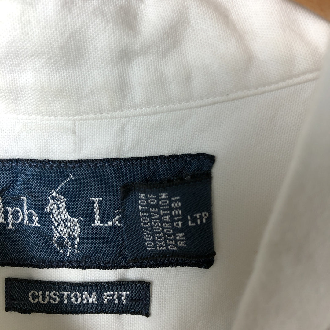 Ralph Lauren CUSTOM FIT long sleeve button down shirt, men's XL size cotton white type Vintage Second Hand