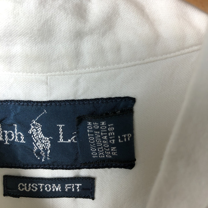 Ralph Lauren CUSTOM FIT long sleeve button down shirt, men's XL size cotton white type Vintage Second Hand