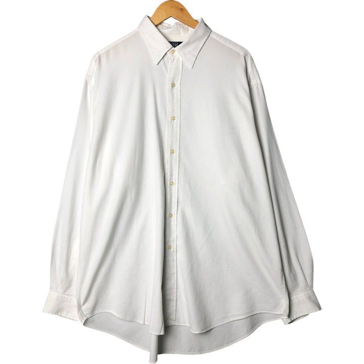 Ralph Lauren POLO by Ralph Lauren LOWELL SPORT long-sleeved button-down shirt, men's size XL cotton white type Vintage Second Hand