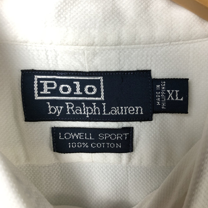 Ralph Lauren POLO by Ralph Lauren LOWELL SPORT long-sleeved button-down shirt, men's size XL cotton white type Vintage Second Hand