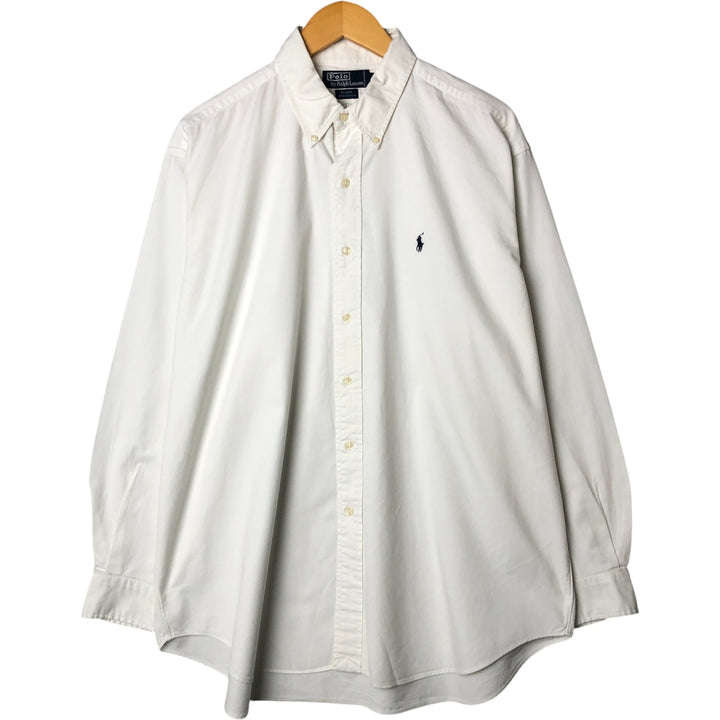 Ralph Lauren POLO by Ralph Lauren BLAIRE long-sleeved button-down shirt, men's size XL cotton white type Vintage Second Hand
