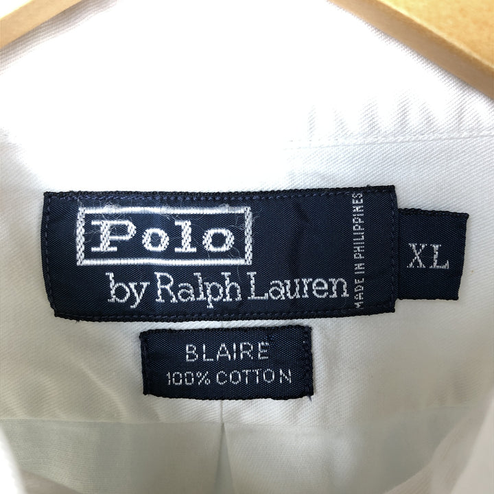Ralph Lauren POLO by Ralph Lauren BLAIRE long-sleeved button-down shirt, men's size XL cotton white type Vintage Second Hand