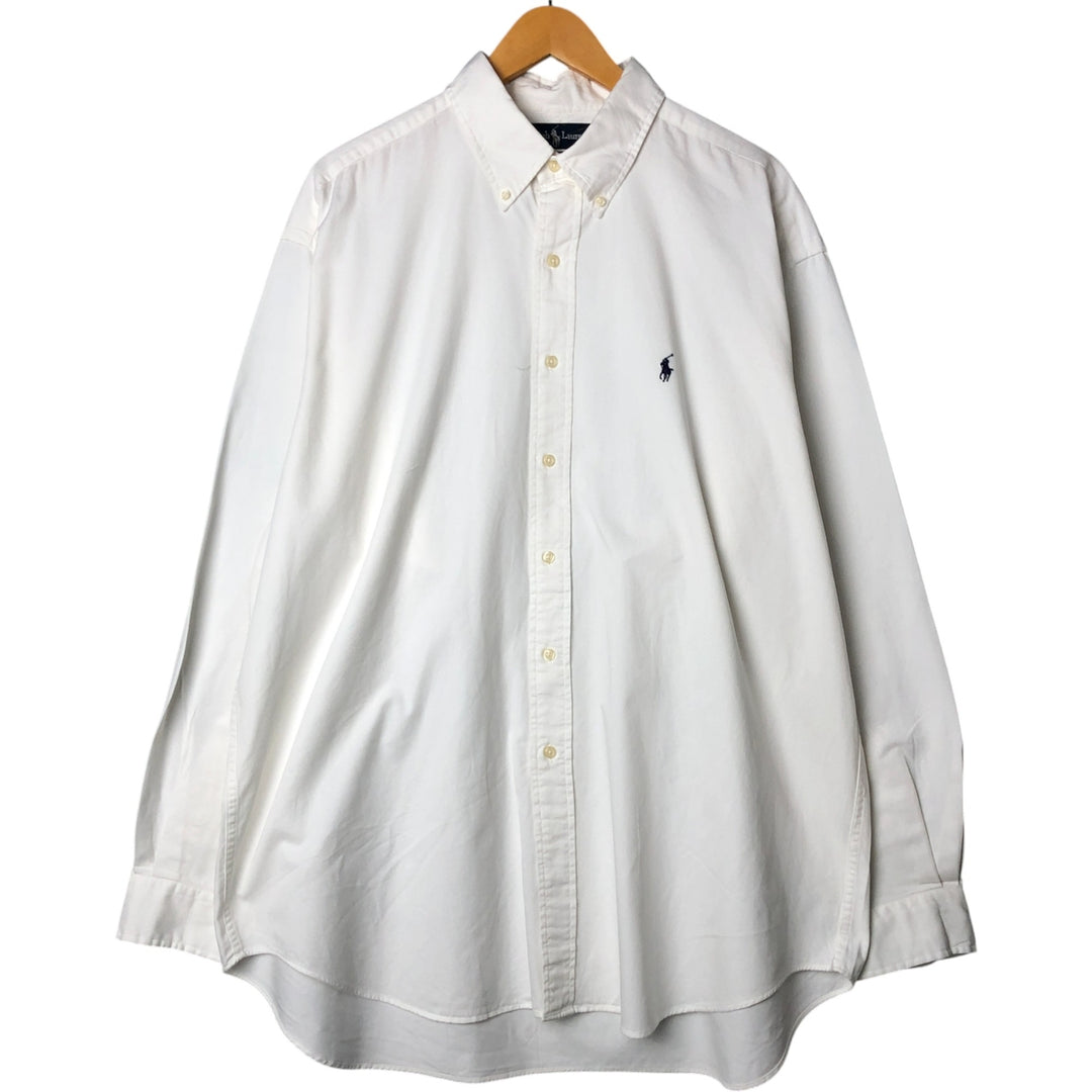 Ralph Lauren BLAKE long sleeve button down shirt, men's XL size cotton white type Vintage Second Hand