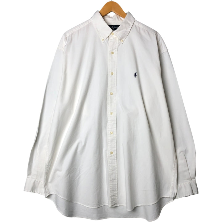 Ralph Lauren BLAKE long sleeve button down shirt, men's XL size cotton white type Vintage Second Hand
