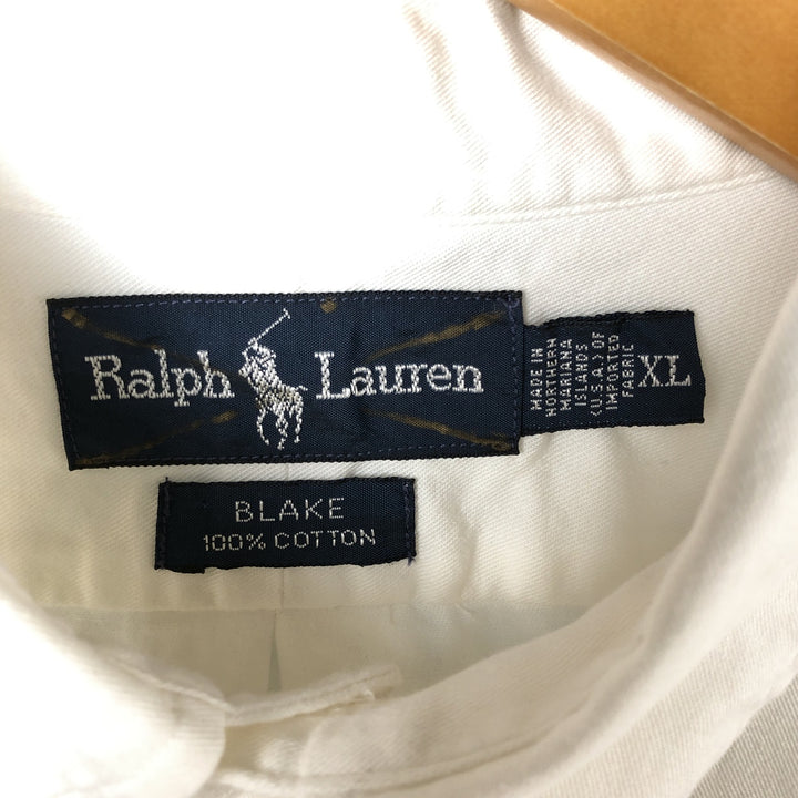 Ralph Lauren BLAKE long sleeve button down shirt, men's XL size cotton white type Vintage Second Hand