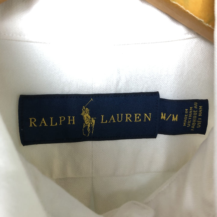 Ralph Lauren long sleeve button down shirt, men's size M cotton white type Vintage Second Hand