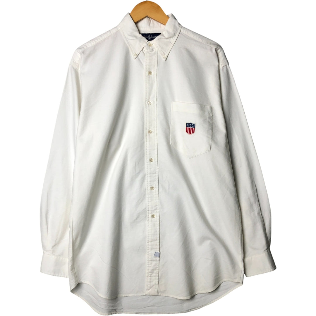 Ralph Lauren long sleeve button down shirt, men's XL size cotton white type Vintage Second Hand