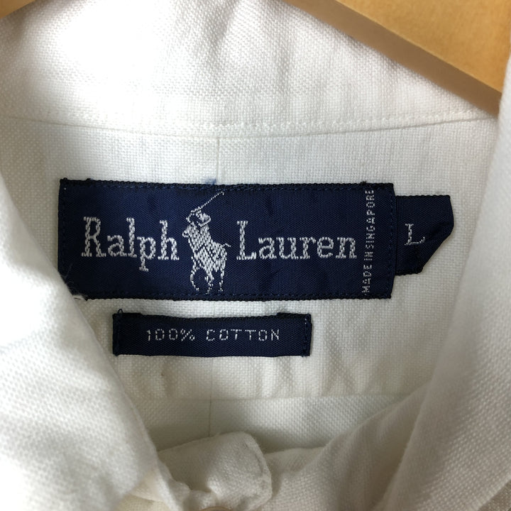 Ralph Lauren long sleeve button down shirt, men's XL size cotton white type Vintage Second Hand