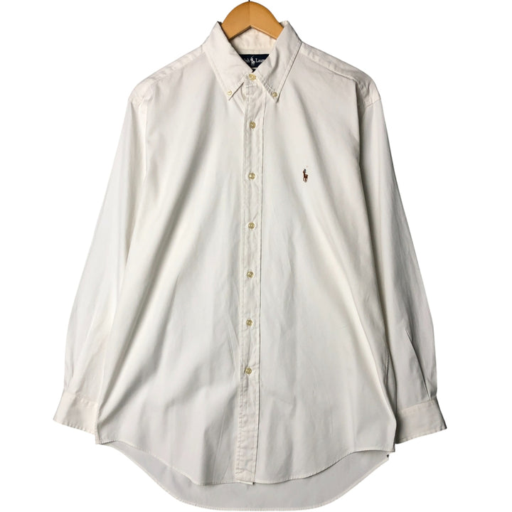 Ralph Lauren YARMOUTH long sleeve button down shirt, men's size M cotton white type Vintage Second Hand