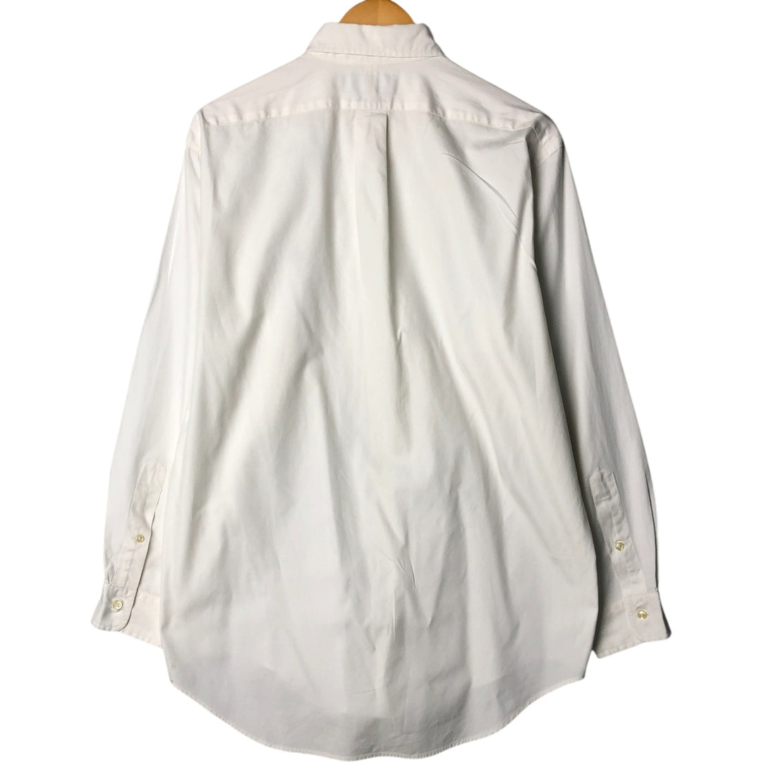 Ralph Lauren YARMOUTH long sleeve button down shirt, men's size M cotton white type Vintage Second Hand