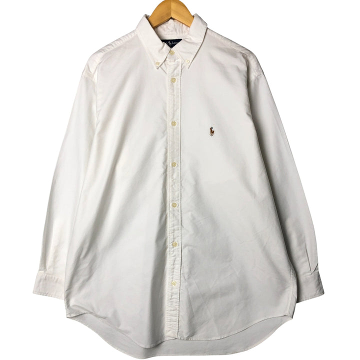 Ralph Lauren YARMOUTH long sleeve button down shirt, men's XL size cotton white type Vintage Second Hand