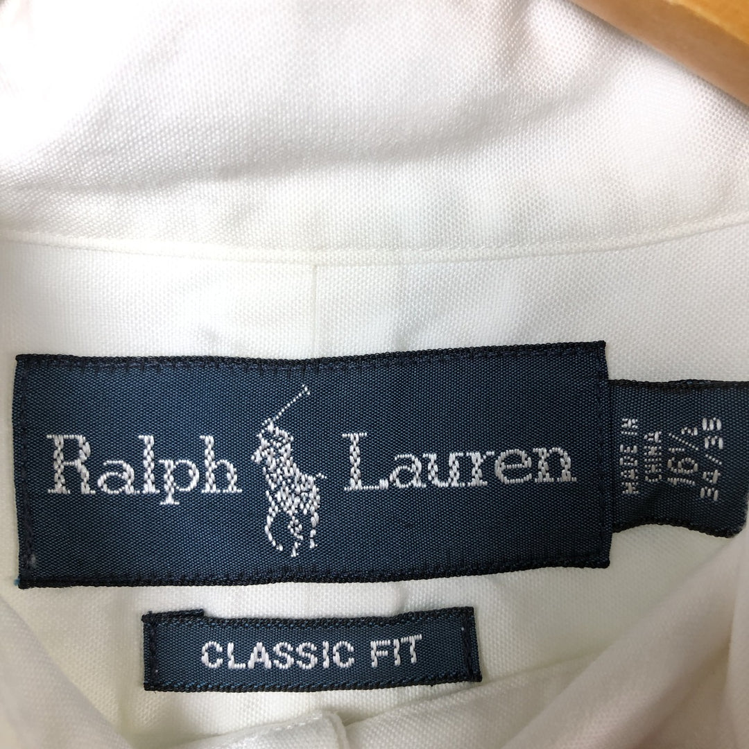 Ralph Lauren Classic Fit Long Sleeve Button Down Shirt, Men's Size L cotton white type Vintage Second Hand