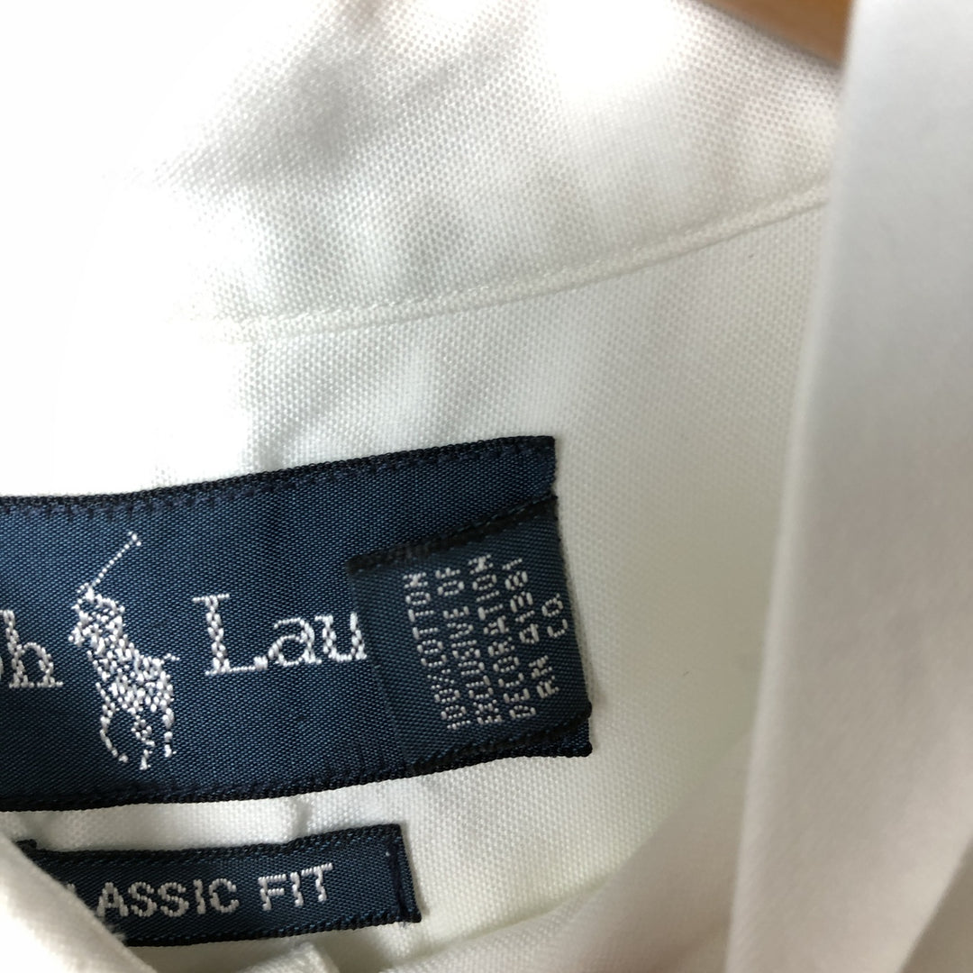Ralph Lauren Classic Fit Long Sleeve Button Down Shirt, Men's Size L cotton white type Vintage Second Hand