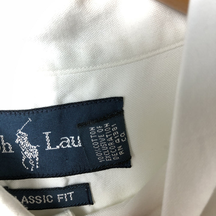 Ralph Lauren Classic Fit Long Sleeve Button Down Shirt, Men's Size L cotton white type Vintage Second Hand