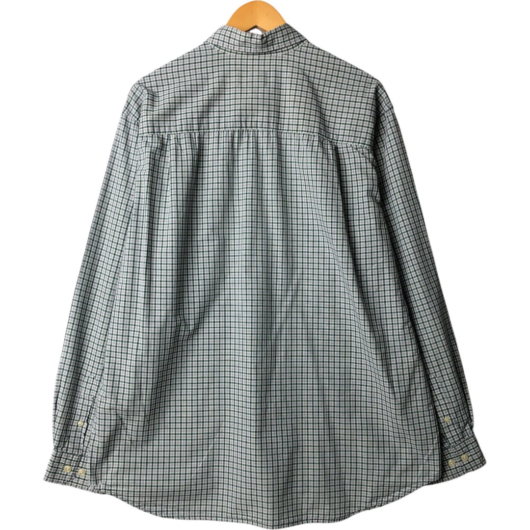 Eddie Bauer Long Sleeve Button-Down Check Shirt, Men's Size L cotton white type Vintage Second Hand